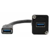 EXSYS EX-49165 Cavo adattatore D-Tipo USB-A femmina a femmina da incasso, USB 3.2 Gen 1, 20 cm