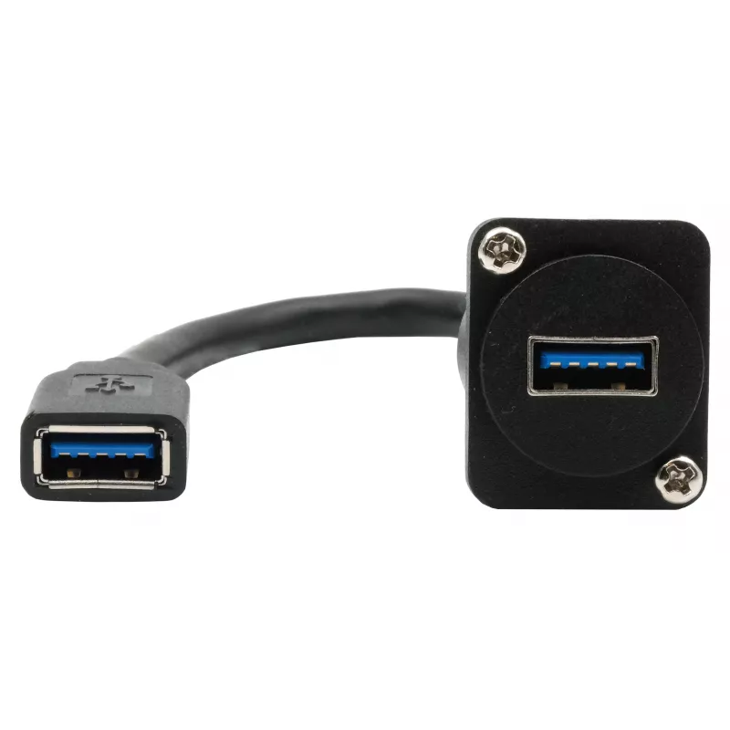 EXSYS EX-49165 Cavo adattatore D-Tipo USB-A femmina a femmina da incasso, USB 3.2 Gen 1, 20 cm
