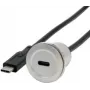 EXSYS EX-49183 Adattatore da incasso in metallo, USB-C femmina a maschio, USB 3.2 Gen 1, 30 cm