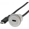 EXSYS EX-49183 Adattatore da incasso in metallo, USB-C femmina a maschio, USB 3.2 Gen 1, 30 cm