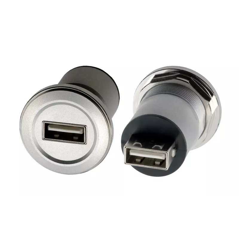 EXSYS EX-49191 Adattatore USB 2.0 da incasso, USB-A femmina a USB-A femmina, metallo