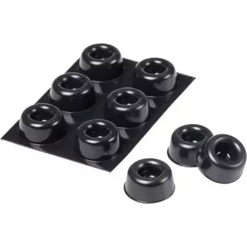 3M SJ 5009 MPBB Piedini tampone rotondi autoadesivi, nero, diametro 22,3 mm x altezza 10,1 mm, 6 pezzi