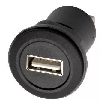 EXSYS EX-49212 Adattatore USB 2.0 da incasso, USB-A femmina a USB-A femmina, nero