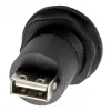 EXSYS EX-49212 Adattatore USB 2.0 da incasso, USB-A femmina a USB-A femmina, nero