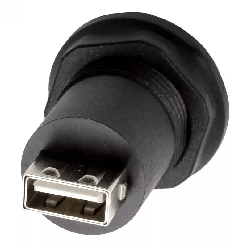 EXSYS EX-49212 Adattatore USB 2.0 da incasso, USB-A femmina a USB-A femmina, nero