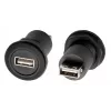 EXSYS EX-49212 Adattatore USB 2.0 da incasso, USB-A femmina a USB-A femmina, nero