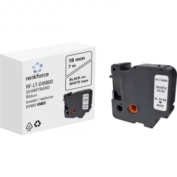 Renkforce RF-LT-D45803 cartuccia nastro per etichettatrice DYMO D1 compatibile, 19 mm, bianco/nero, 7 m RF-6027838