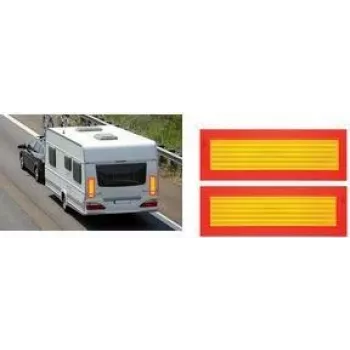 IWH pannello posteriore di segnalazione ECE 70 arancione fluorescente giallo riflettente 565 x 195 mm 097607