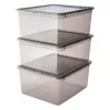 keeeper bea set scatole contenitore, 3x 18 L, grigio cristallo, coperchio Air-Control 3003182700000