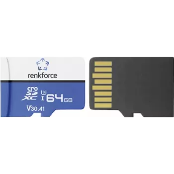 Renkforce RFEmSD64 microSDXC 64 GB A1 V30 U3 Class 10 scheda di memoria con adattatore SD RF-7488704