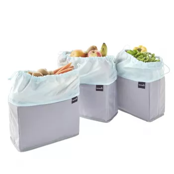 keeeper nea sacchetti per frutta e verdura, 9 litri, grigio/acquamarina, coulisse, pieghevole, per alimenti, 1 pezzo 1229562400000
