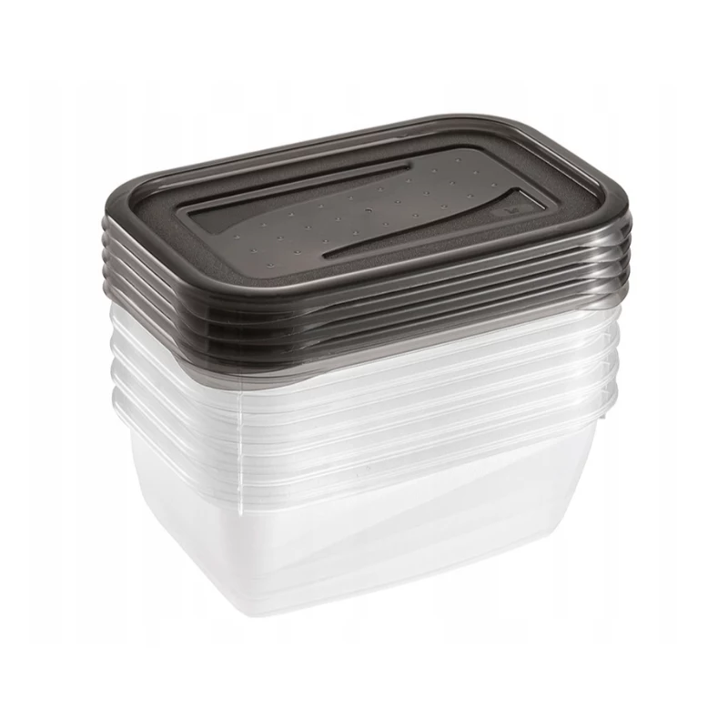 keeeper fredo fresh set di contenitori per alimenti, 5x 0,5 L, rettangolari, trasparenti con coperchi grigi 3067282700000