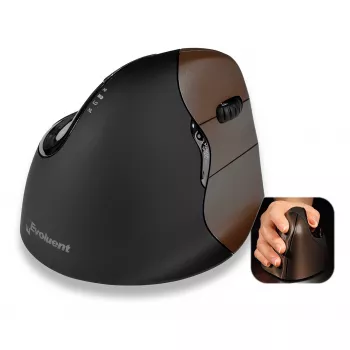 Evoluent VerticalMouse 4 Small mouse laser wireless per la mano destra, nero/argento 500793