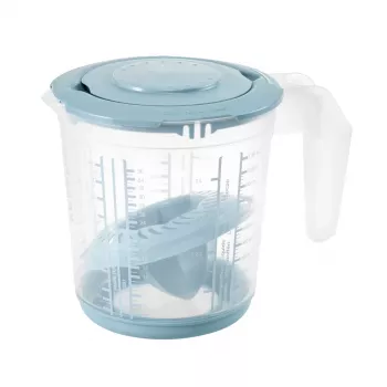 keeeper Matteo set di misurini, 3 pezzi, PP, Nordic Grey/trasparente, scale integrate per liquidi, zucchero, farina 3004568015500