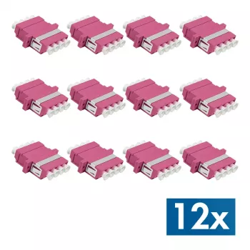 LogiLink set di accoppiatori in fibra ottica LC-Duplex Quad, viola, 12 pezzi FA04LC7