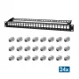 LogiLink PrimeLine Patch Panel Keystone Cat.6A schermato 24 porte, 19