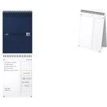 Oxford Essentials Time Manager agenda da scrivania giornaliera, DIN A5, blu scuro, 60 fogli, autoportante, panoramica giornaliera, 1 pz. 400202462