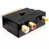 Wentronic Goobay adattatore SCART, connettore maschio SCART su 3 connettori femmina RCA + connettore femmina Mini-DIN 4-Pin, nero 50499