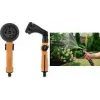 Bradas CORK LINE pistola spruzzatrice da giardino con 8 getti, corpo in lega di zinco, impugnatura soft con accento in sughero, compatibile con attacco rapido CORK-1040