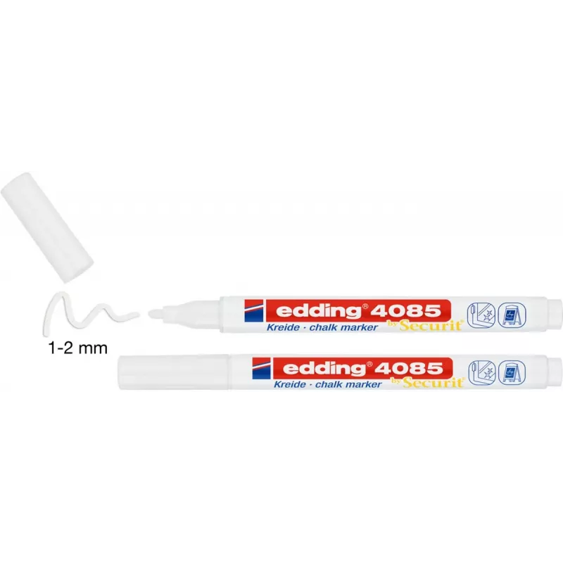 edding 4085/2W pennarello gessetto bianco 1-2 mm confezione da 2 4-4085-2-1049