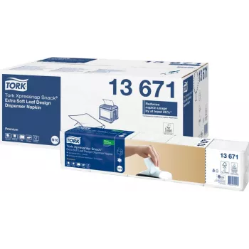 TORK Xpressnap Snack® tovagliolo di carta 13671, 1 velo bianco, 200 tovaglioli per confezione, 8 confezioni (1600 in totale)