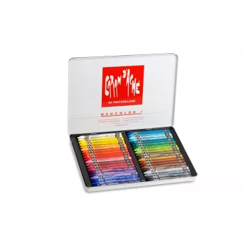 CARAN D'ACHE Neocolor I pastelli a cera, set da 40, tondi, colori assortiti, involucro di carta 7000.340