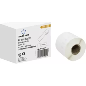 Renkforce RF-6027812 rotolo di etichette per DYMO LabelWriter, 190 x 54 mm, carta bianca, adesivo permanente, 110 etichette