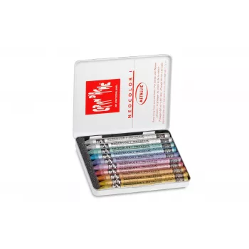 Caran d'Ache Neocolor I pastelli a cera metallizzati, set da 10, tondi con involucro di carta 7004.310