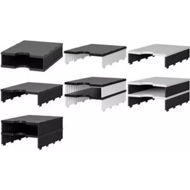 STYRO styrodoc uno modulo di smistamento a 2 scomparti, bianco/nero 268-1102.09
