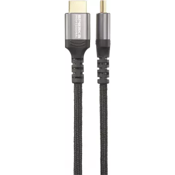 SpeaKa Professional cavo di collegamento HDMI 0,50 m grigio custodia in metallo 4K UHD SP-13125596
