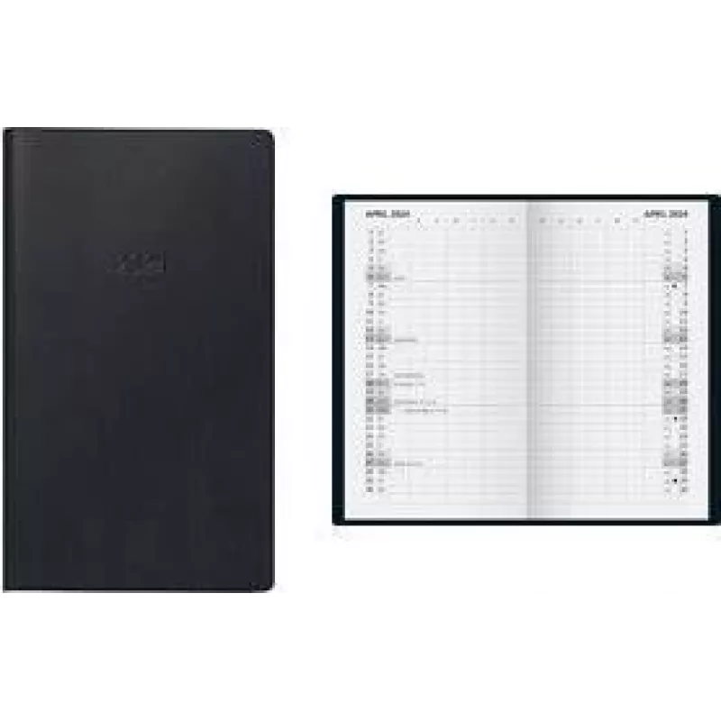 Glocken agenda tascabile 2024 panoramica mensile, nero, A6, tedesco, 1 pezzo 5031028904
