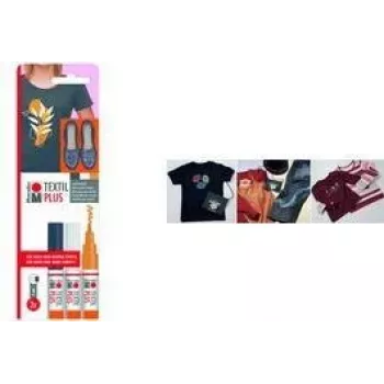 Marabu Textil Painter Plus set pennarelli per stoffa, punta tonda 3 mm, colori assortiti, 3 pezzi 0118000000081