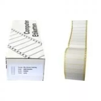 Kores EE8936 etichette continue per computer, 89 x 36 mm, 4000 etichette, fanfold, bianco, adesivo permanente, per stampanti ad aghi