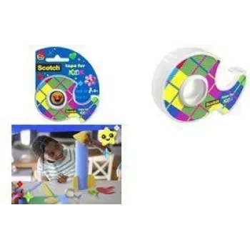 3M Scotch Kids Tape, 19 mm x 15 m, nastro adesivo opaco invisibile, dispenser manuale, 1 rotolo 7100410261