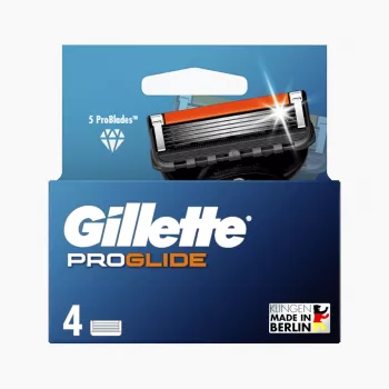 Gillette ProGlide lamette da rasoio ricambio per uomo, 4 lame, 5 lame antiaderenti + trimmer di precisione, Lubrastrip, compatibili con manici Fusion5 8001090456366
