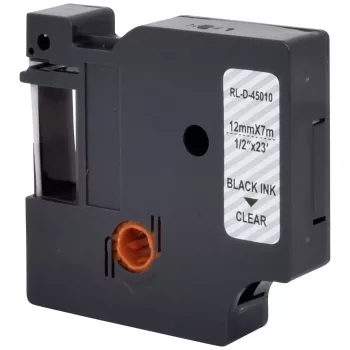 RENKFORCE RF-LT-D45010 nastro per etichettatrice compatibile DYMO D1 12mm trasparente nero su 7m RF-6027820