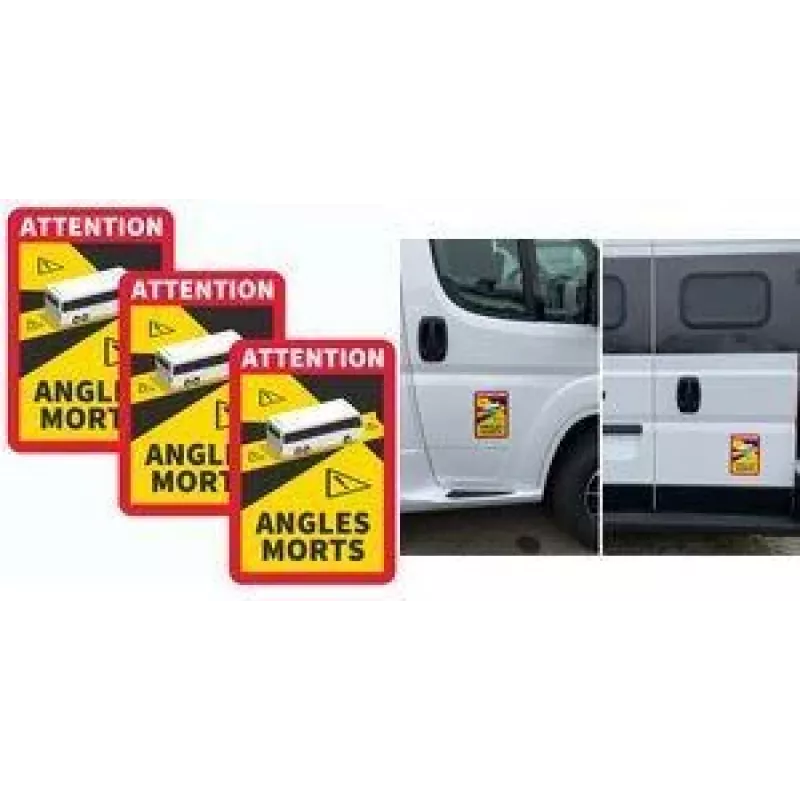 IWH Angles Morts 097612 segnale magnetico di avvertimento per angolo cieco 250 x 170 mm