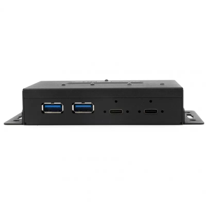 EXSYS EX-1240HMVS hub USB 3.2 Gen 2 industriale a 4 porte, montaggio su guida DIN, metallo