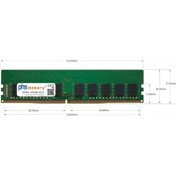 PHS-memory 32GB DDR4 ECC UDIMM 2400MHz PC4-19200E RAM per QNAP TVS-682 SP570503