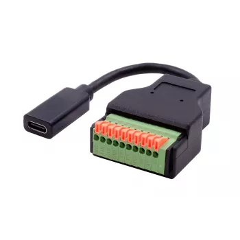 EXSYS EX-49124 cavo adattatore USB-C femmina su morsettiera a 10 pin con pulsante, USB 3.2 Gen 1, 15 cm