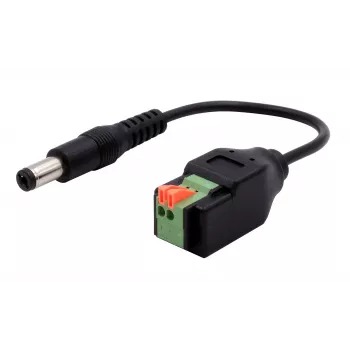 EXSYS EX-49140 cavo adattatore connettore di alimentazione DC 5,5x2,1mm su morsettiera a 2 poli, 15 cm, pulsante