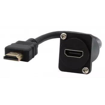 EXSYS EX-49162 cavo adattatore HDMI tipo A femmina su maschio, 20 cm, 4K, High Speed con Ethernet, nero