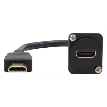 EXSYS EX-49162 cavo adattatore HDMI tipo A femmina su maschio, 20 cm, 4K, High Speed con Ethernet, nero