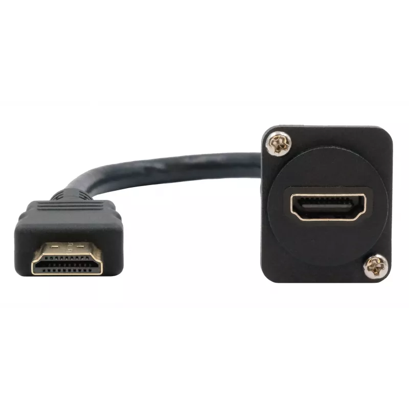 EXSYS EX-49162 cavo adattatore HDMI tipo A femmina su maschio, 20 cm, 4K, High Speed con Ethernet, nero