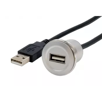 EXSYS EX-49181 cavo di prolunga USB 2.0 per montaggio a pannello, USB-A femmina su USB-A maschio, 30 cm, piastra in metallo