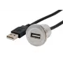 EXSYS EX-49181 cavo di prolunga USB 2.0 per montaggio a pannello, USB-A femmina su USB-A maschio, 30 cm, piastra in metallo
