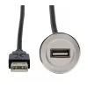 EXSYS EX-49181 cavo di prolunga USB 2.0 per montaggio a pannello, USB-A femmina su USB-A maschio, 30 cm, piastra in metallo