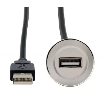 EXSYS EX-49181 cavo di prolunga USB 2.0 per montaggio a pannello, USB-A femmina su USB-A maschio, 30 cm, piastra in metallo