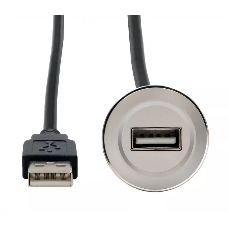 EXSYS EX-49181 cavo di prolunga USB 2.0 per montaggio a pannello, USB-A femmina su USB-A maschio, 30 cm, piastra in metallo