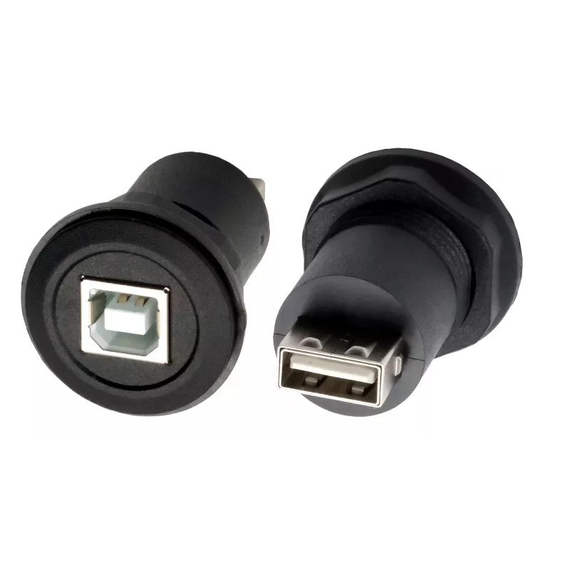 EXSYS EX-49213 adattatore panel-mount USB-B femmina a USB-A femmina, USB 2.0, telaio in metallo